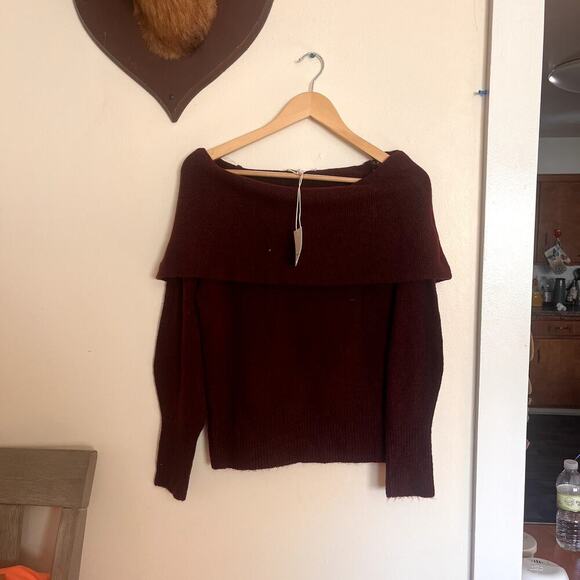 NWT BeachLunchLounge Womens Marilyn Priscilla Sweater Rib-Knit Merlot‎ Size XS - Picture 5 of 11